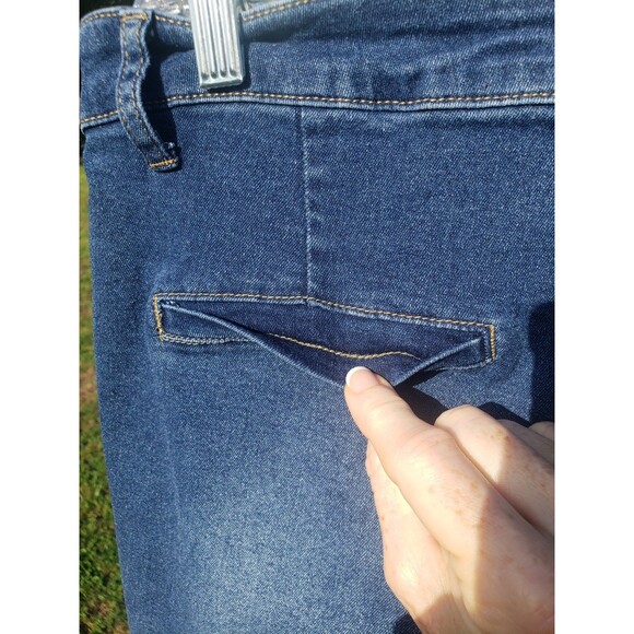 Zoe + Phoebe High Rise Slim Boot Leg Dark Wash Stretch Blue Jeans Women’s Sz 12 - Picture 7 of 16